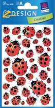 stickers Ladybird junior papier rood/zwart 114 stuks