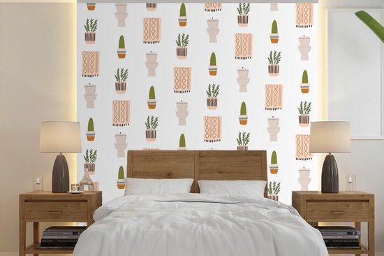 Papier peint - Papiers Papier peint photo Salle de bain - Plantes - Motif - Largeur 280 cm x Hauteur 280 cm