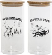 Tin DKD Home Decor Transparant Bamboe Borosilicaatglas 10 x 10 x 22 cm 1,3 L (2 pcs)