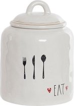 Tin DKD Home Decor Eat Keramiek Wit (14 x 18 cm)