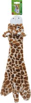 Boon hondenspeelgoed giraffe plat pluche bruin/geel, 55 cm.