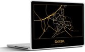 Laptop sticker - 11.6 inch - Kaart - Gouda - Goud - Zwart - 30x21cm - Laptopstickers - Laptop skin - Cover