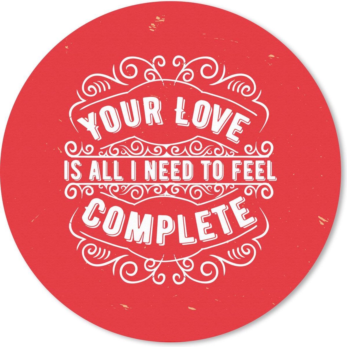 Muismat rond 30x30 cm - Mousepad Vintage - Design - Tekst - Ronde muismatten