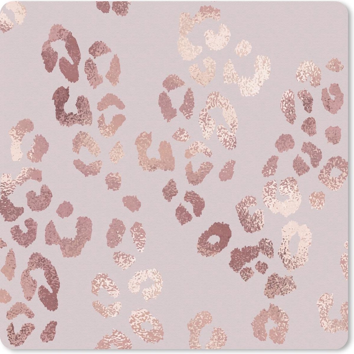 Muismat 30x30 cm - Mousepad Panterprint - Rose Goud - Glitter - Muismatten