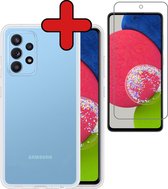 Hoesje Geschikt voor Samsung A52s Hoesje Siliconen Case Hoes Met Screenprotector - Hoes Geschikt voor Samsung Galaxy A52s 5G Hoes Cover Case - Transparant