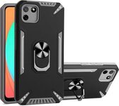 Voor Realme C11 PC + TPU-beschermhoes met 360 graden draaibare ringhouder (grijs)