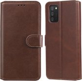 Klassieke Kalf Textuur PU + TPU Horizontale Flip Leren Case met Houder & Kaartsleuven & Portemonnee Voor Samsung Galaxy A03s (Bruin)
