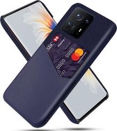 Voor Xiaomi Mi Mix 4 5G Doek Textuur PC + PU lederen achterkant Schokbestendig hoesje met kaartsleuf (blauw)