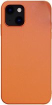 Pure Skin lederen achterkant schokbestendig hoesje voor iPhone 13 mini (oranje)