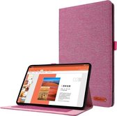 Voor Huawei MatePad 11 2021 Stof Textuur Horizontale Flip TPU Lederen Case met Houder (Rode Wijn)