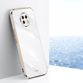 Voor Geschikt voor Xiaomi Redmi Note 9 5G XINLI Straight 6D Plating Gold Edge TPU Shockproof Case (wit)