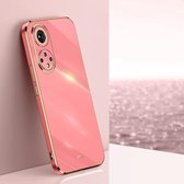 Voor Honor 50 Pro XINLI Straight 6D Plating Gold Edge TPU Shockproof Case (Hawthorn Red)