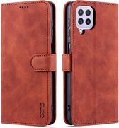 Voor Samsung Galaxy A22 4G AZNS Huid Voelen Kalf Textuur Horizontale Flip Leather Case met Kaartsleuven & Houder & Portemonnee (Bruin)