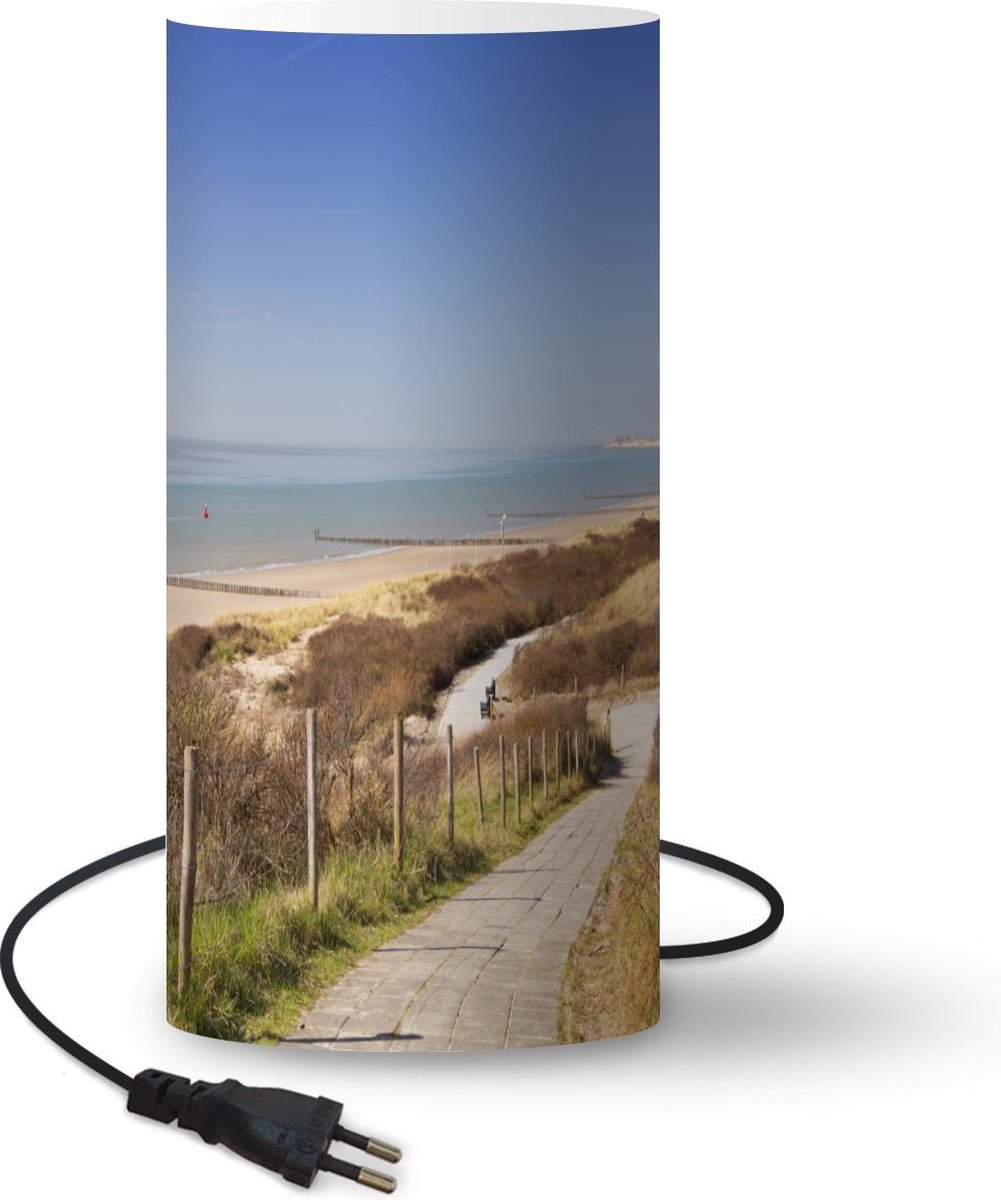 Lamp - Nachtlampje - Tafellamp slaapkamer - Strand - Zee - Vuurtoren - Nederland - 33 cm hoog - Ø15.9 cm - Inclusief LED lamp