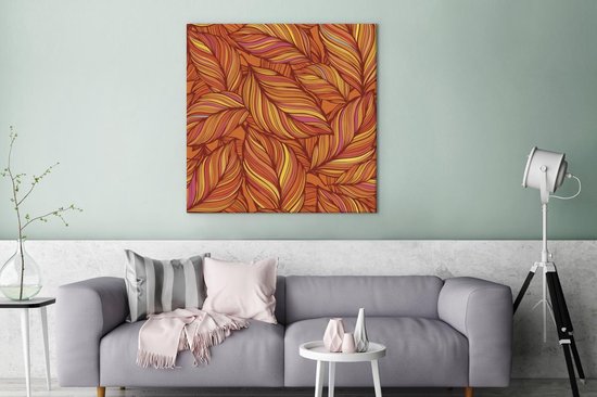 Toile à peindre motifs - Automne - Couleurs - 90x90 cm - Décoration murale