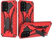 Voor OPPO A74 4G Schokbestendige TPU + pc-beschermhoes met houder (rood)