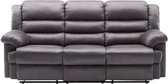 3-zitsbank inclusief 2 manuele relaxzetels - Grijze stof - L 215 x D 169 x H 102 cm - TERRENCE