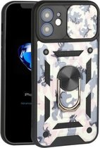 Sliding Camera Cover Design Camouflage Series TPU + pc-beschermhoes voor iPhone 11 Pro Max (roze)