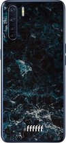 6F hoesje - geschikt voor OPPO A91 -  Transparant TPU Case - Dark Blue Marble #ffffff