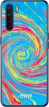 6F hoesje - geschikt voor OPPO A91 -  Transparant TPU Case - Swirl Tie Dye #ffffff