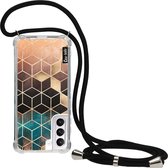 Casetastic Samsung Galaxy S21 4G/5G Hoesje met koord - Lanyard Case - Ombre Dream Cubes Print