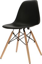 Eames DSW - 6 Stuks - Eetkamerstoelen - Zwart - Esdoornhout