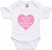 I am cute have you seen my mom tekst baby rompertje wit jongens en meisjes - Kraamcadeau/ Moederdag cadeau 80 (9-12 maanden)