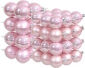 52x stuks roze glazen kerstballen 6 en 8 cm mat/glans - Kerstversiering/kerstboomversiering