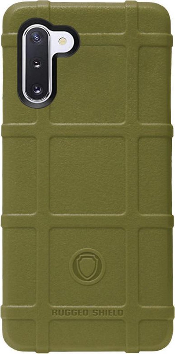 - RUGGED SHIELD Rubber Bumper Case Hoesje Geschikt voor Samsung Galaxy Note 10 - Groen