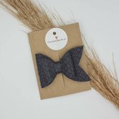 Haarstrik Ariël - strik van 5 cm - zeemeermin - reptiel - dierenhuid - donkerblauw - haaraccessoires - baby meisjes kids - haarspeldjes - haarclip