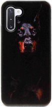 - ADEL Siliconen Back Cover Softcase Hoesje Geschikt voor Samsung Galaxy Note 10 - Dobermann Pinscher Hond