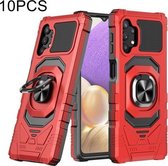 Voor Samsung Galaxy A32 5G 10 PCS Union Armor Magnetische PC + TPU Shockproof Case met 360 Graden Rotatie Ring Houder (Rood)