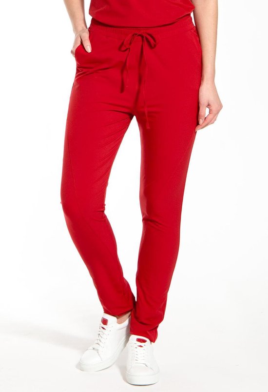 Rode Broek/Pantalon van Je m'appelle - Dames - Travelstof - Maat M - 6  maten beschikbaar | bol