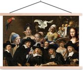 Posterhanger incl. Poster - Schoolplaat - Oude Meesters - Schilderijen - Collage - 150x100 cm - Blanke latten