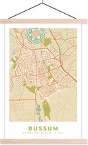 Porte-affiche avec affiche - Affiche scolaire - Carte - Bussum - Vintage - 60x90 cm - lattes vierges