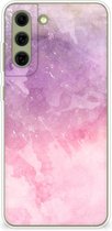 Telefoonhoesje Samsung Galaxy S21FE Silicone Back Cover Pink Purple Paint