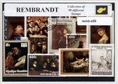 Rembrandt van Rijn – Luxe postzegel pakket (A6 formaat) : collectie van 50 verschillende postzegels van Rembrandt van Rijn – kan als ansichtkaart in een A6 envelop - authentiek cad