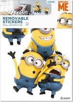 muursticker Minion Finger in Eye junior 50 x 70 cm geel