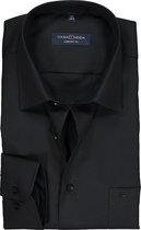 CASA MODA comfort fit overhemd - mouwlengte 7 - zwart - Strijkvrij - Boordmaat: 43