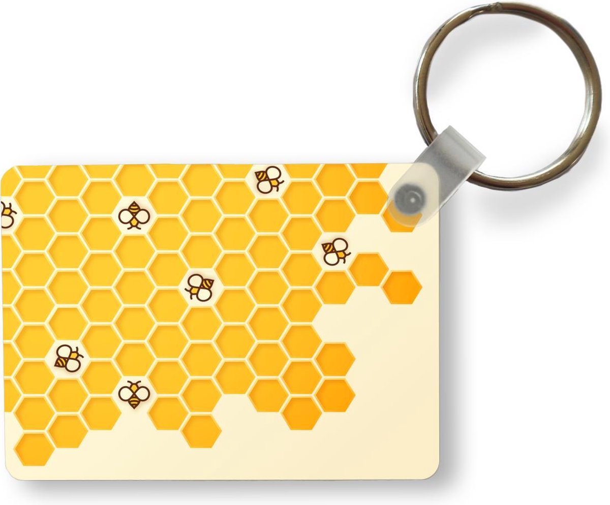 Sleutelhanger - Een illustratie van de binnenkant van een bijenkorf -... |  bol.com