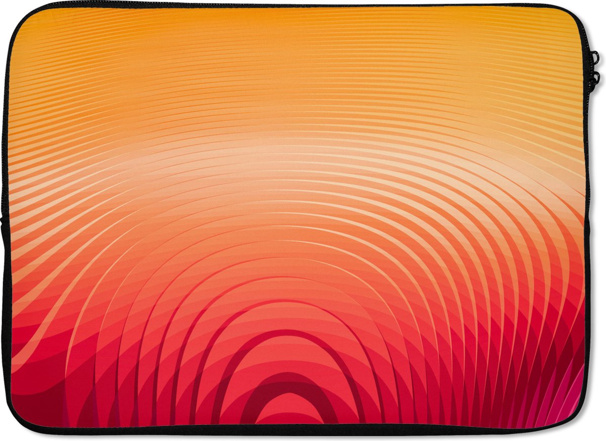Laptophoes 14 inch - Ringeffect - Laptop sleeve - Binnenmaat 33x23 cm - Zwarte achterkant