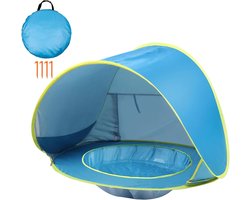 Baby Strandtent - Pop-up Zonnedak - Spelen in water - UV bescherming - 120 cm breed - Blauw