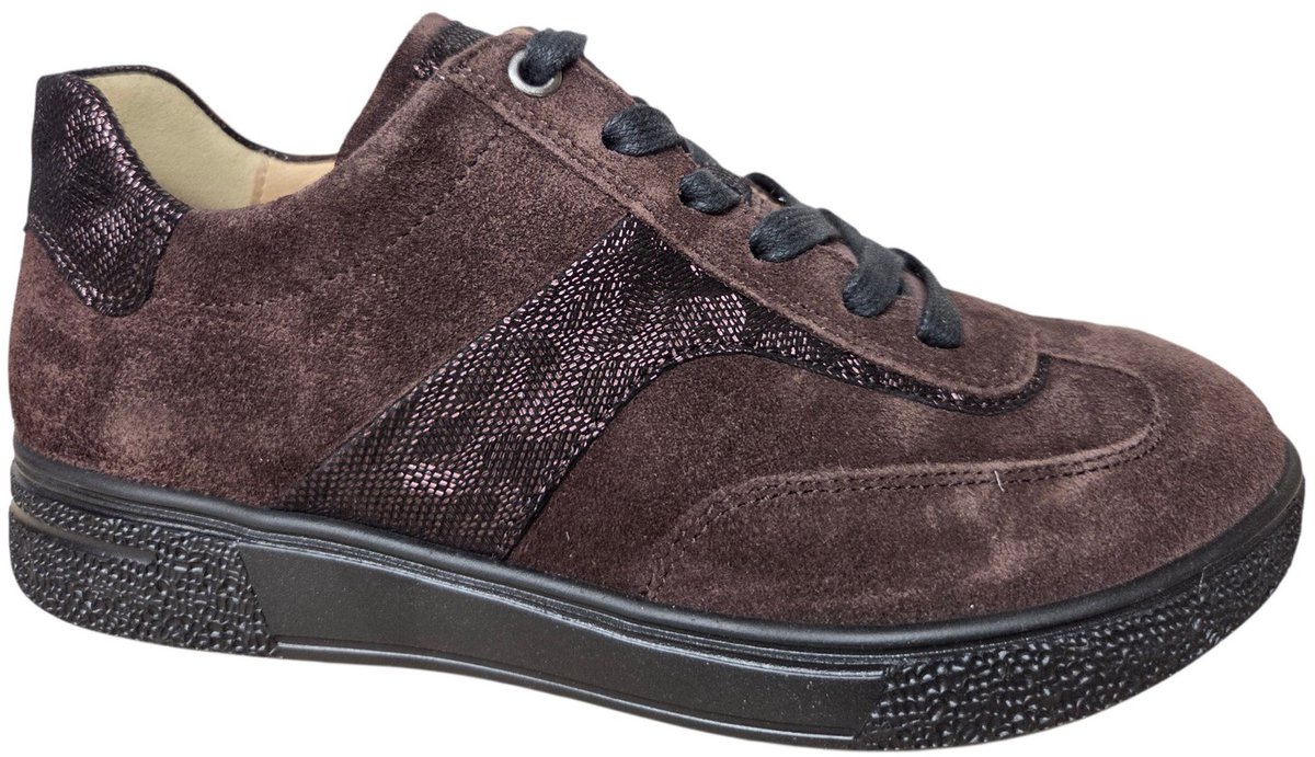 Hartjes 162.2702/34 78.78 Sophie Sneakers Bruin Suede Dames Breedtemaat H - Bruin - 41.5
