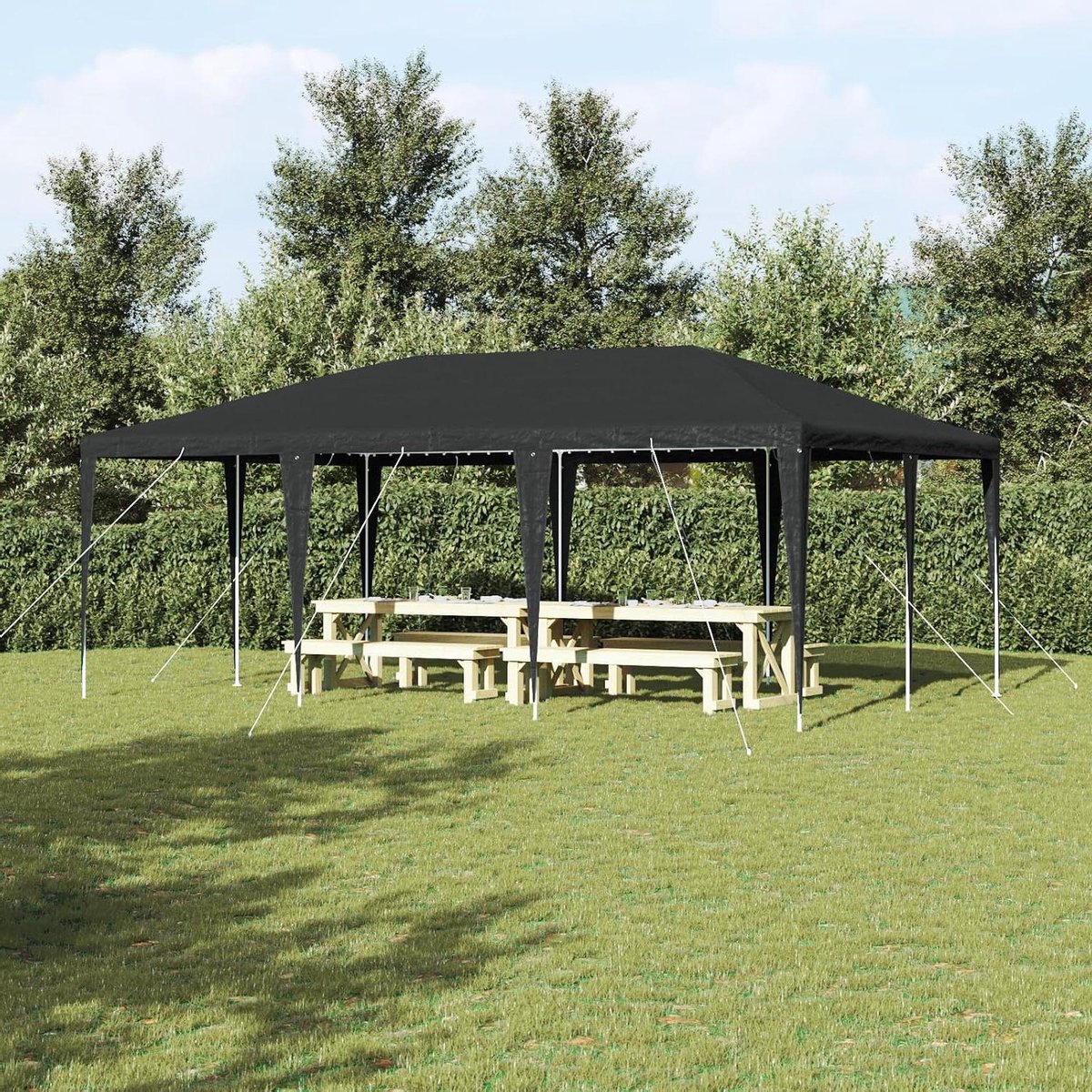 Partytent - Feestoverkapping Tuin - Buitenfeesten Organiseren - Waterafstotend UV-bestendig - 6 x 4 meter - Antraciet