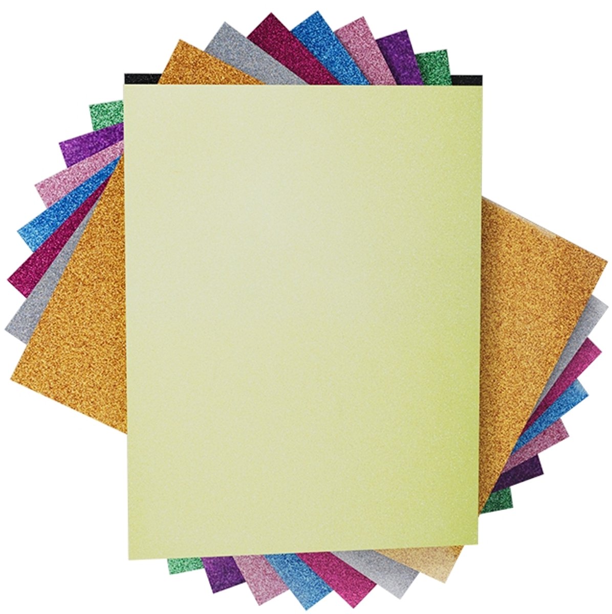 PU Heat Transfer Vinyl - 12x10 inch - Glitter - 9 Stuks - Voor Kleding, T-Shirts en Tassen