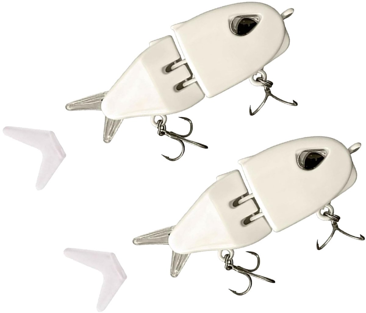 2-delige set mini glide bait kunstvis, langzaam zinkende multi-scharnier swimbait plug, visaccessoire als snoek aas, zoet-/zoutwater