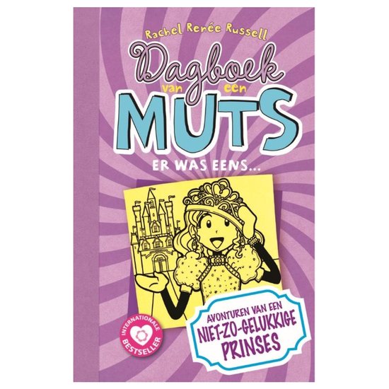 Boekomslag van 'Dagboek van een MUTS 8', met een tekening van een prinses voor een kasteel. De tekst "Er was eens... Avonturen van een niet-zo-gelukkige prinses" staat erbij.