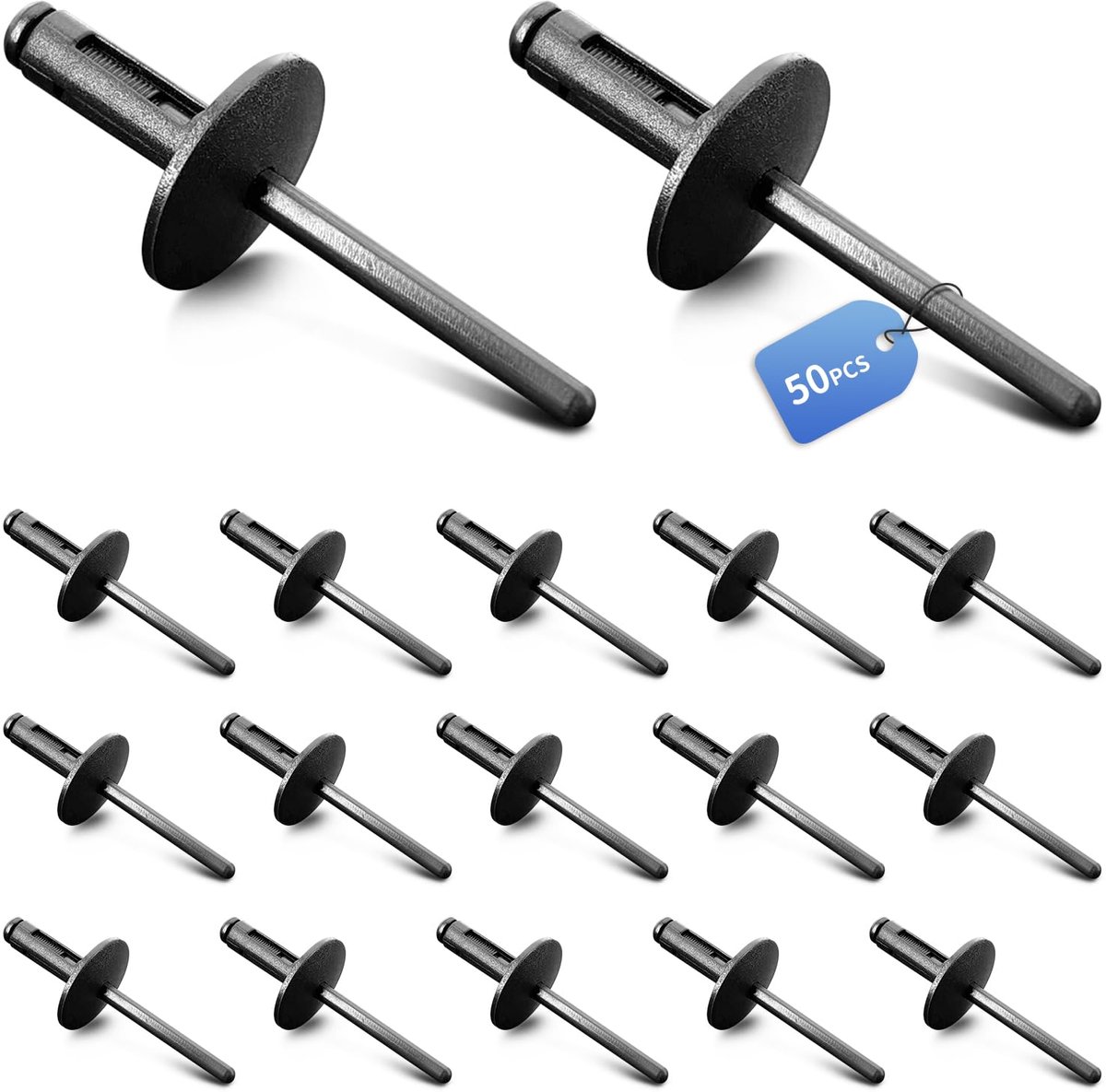 Blindklinknagels, spreidklinknagels, clips, klinknagels - blindklinknagels 6mm voor autobumper, spatbord, wielkasbevestiging, wielkasbekleding, clips, klinknagels voor BMW X3, enz
