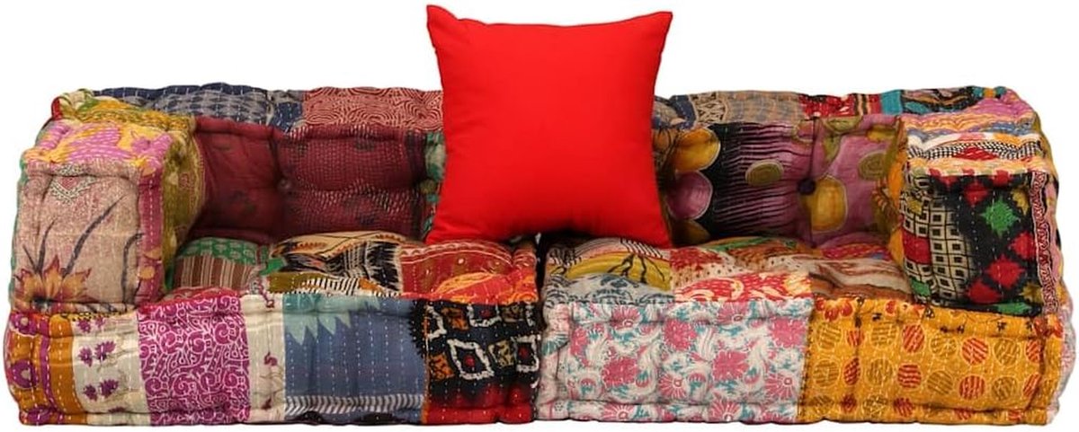Modulaire Poef - Zitbank Poef - Ontspannen Zitten - Patchwork Design - 140 x 70 cm - Meerkleurig