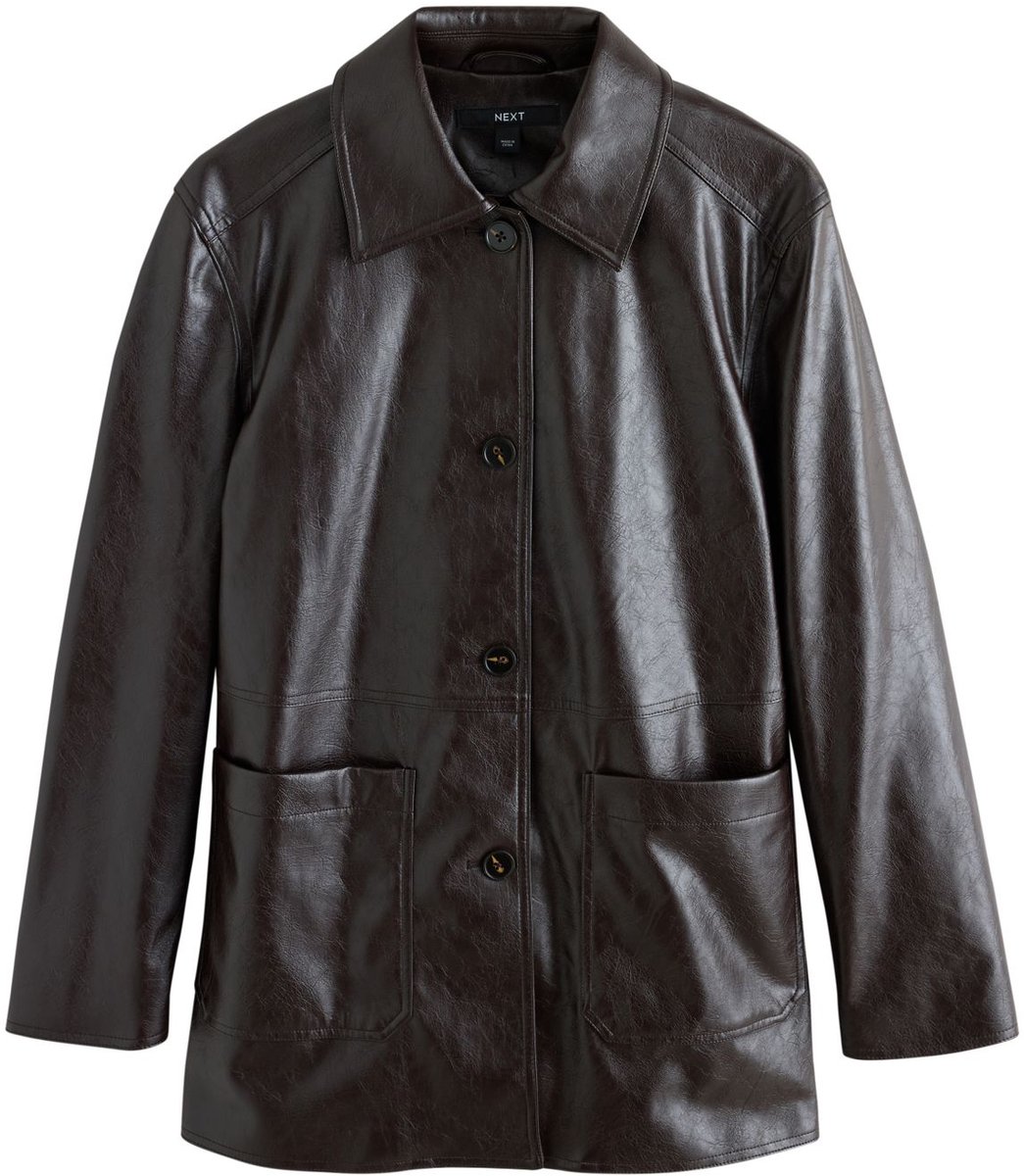 Next - Dames - Jack van imitatieleer met knopen - Bruin